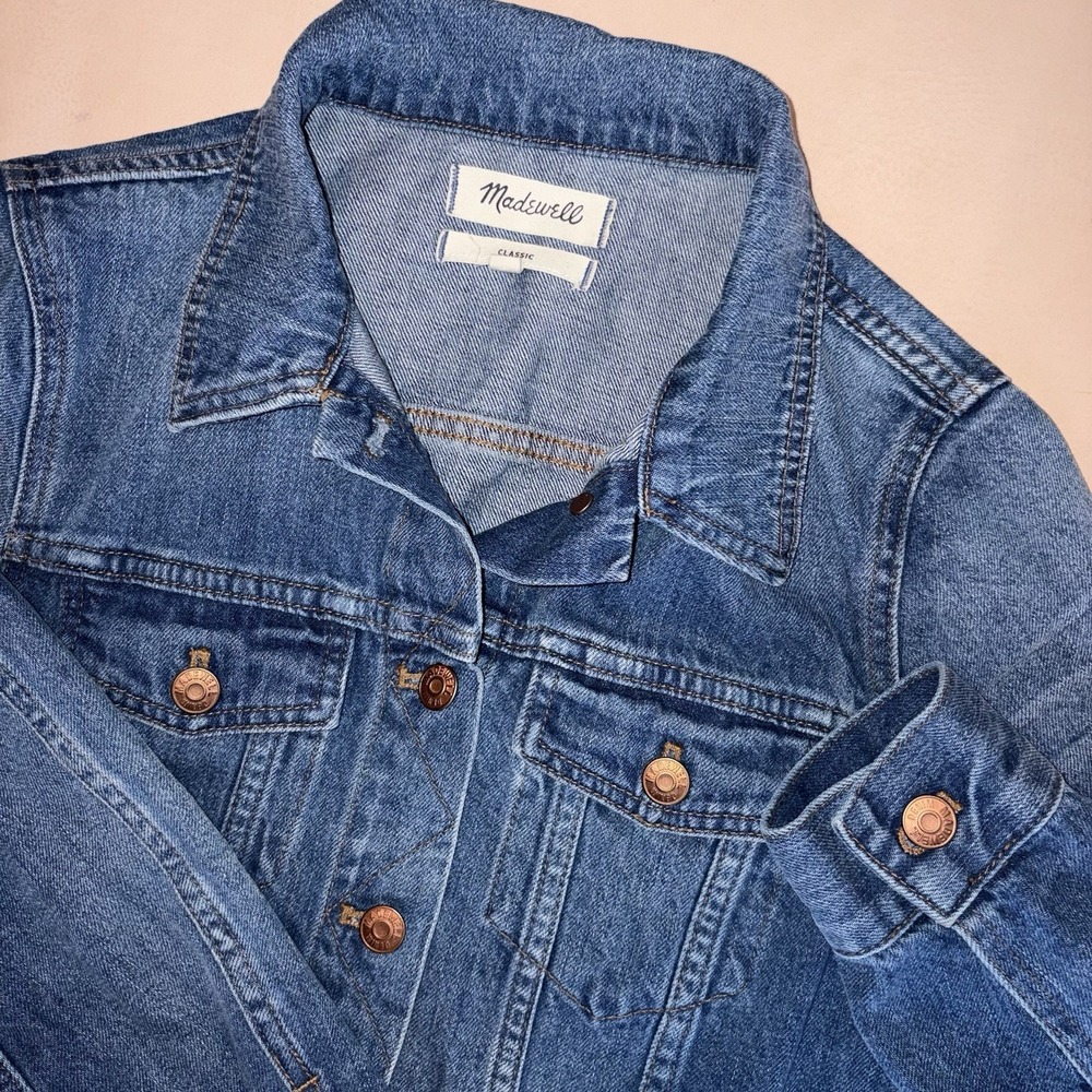 Madewell The Jean Jacket Pinter Wash Classic Fit Denim Blue Womens Medium
